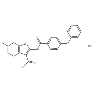 6-Methyl-2-(4-phenoxybenzamido)-4,5,6,7-tetrahydrothieno[2,3-c]pyridine-3-carboxamide hydrochloride Structure