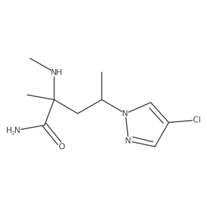 4-(4-Chloro-1h-pyrazol-1-yl)-2-methyl-2-(methylamino)pentanamide结构式