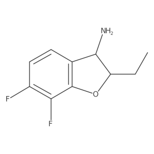 2-Ethyl-6,7-difluoro-2,3-dihydro-1-benzofuran-3-amine结构式