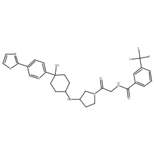 Benzamide, N-[2-[(3S)-3-[[trans-4-hydroxy-4-[5-(2-thiazolyl)-2-pyridinyl]cyclohexyl]amino]-1-pyrrolidinyl]-2-oxoethyl]-3-(trifluoromethyl)- Structure
