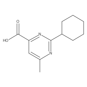 2-Cyclohexyl-6-methylpyrimidine-4-carboxylic acid结构式