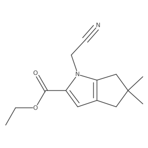Ethyl 1-(Cyanomethyl)-5,5-dimethyl-1,4,5,6-tetrahydrocyclopenta[b]pyrrole-2-carboxylate结构式