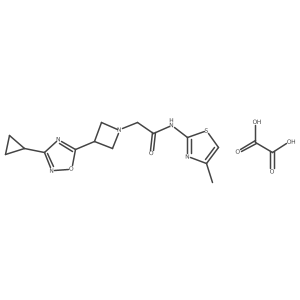 2-(3-(3-cyclopropyl-1,2,4-oxadiazol-5-yl)azetidin-1-yl)-N-(4-methylthiazol-2-yl)acetamide oxalate结构式