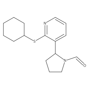 2-(2-(Cyclohexylthio)pyridin-3-yl)pyrrolidine-1-carbaldehyde结构式