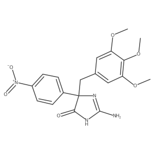 2-Amino-5-(4-nitrophenyl)-5-[(3,4,5-trimethoxyphenyl)methyl]-4,5-dihydro-1H-imidazol-4-one结构式