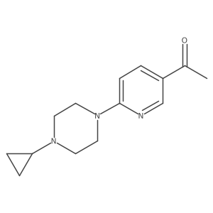 1-(6-(4-Cyclopropylpiperazin-1-yl)pyridin-3-yl)ethanone结构式