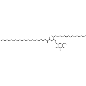 1-O-beta-GLUCOPYRANOSYL-(2S,3R,8Z)-2-N-((2'R)-HYDROXYTETRACOSYL)-8-SPHINGENINE结构式