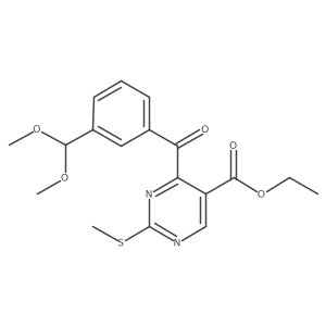 Ethyl 4-(3-(dimethoxymethyl)benzoyl)-2-(methylthio)pyrimidine-5-carboxylate结构式