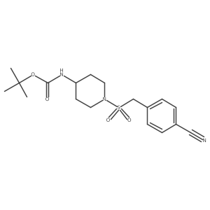 Tert-butyl (1-((4-cyanobenzyl)sulfonyl)piperidin-4-yl)carbamate结构式