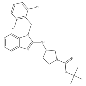 (S)-tert-butyl 3-((1-(2,6-dichlorobenzyl)-1H-benzo[d]imidazol-2-yl)amino)pyrrolidine-1-carboxylate结构式