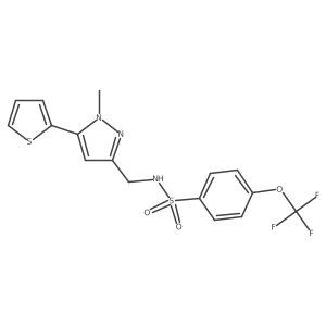 N-((1-methyl-5-(thiophen-2-yl)-1H-pyrazol-3-yl)methyl)-4-(trifluoromethoxy)benzenesulfonamide Structure
