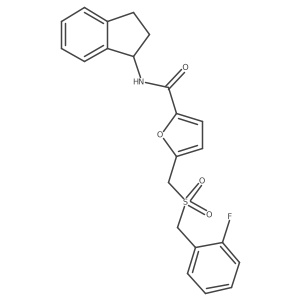 N-(2,3-dihydro-1H-inden-1-yl)-5-(((2-fluorobenzyl)sulfonyl)methyl)furan-2-carboxamide Structure