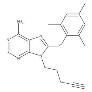 8-(Mesitylthio)-9-(pent-4-yn-1-yl)-9H-purin-6-amine结构式