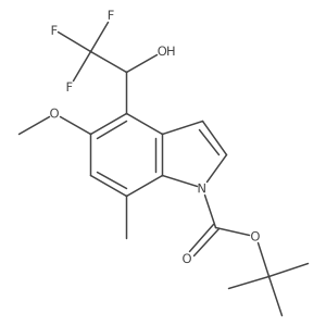 (+/-)-tert-Butyl 5-methoxy-7-methyl-4-(2,2,2-trifluoro-1-hydroxyethyl)-1H-indole-1-carboxylate Structure