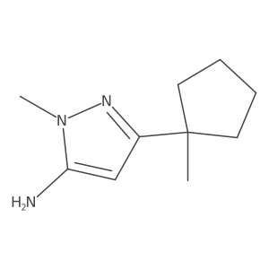 1-methyl-3-(1-methylcyclopentyl)-1H-pyrazol-5-amine结构式