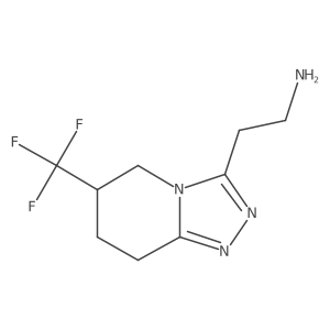 2-[6-(trifluoromethyl)-5H,6H,7H,8H-[1,2,4]triazolo[4,3-a]pyridin-3-yl]ethan-1-amine结构式