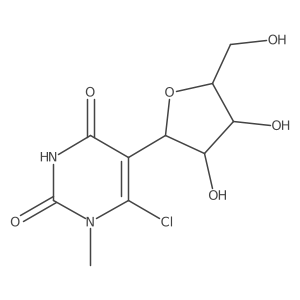 6-Chloro-5-((2S,3R,4S,5R)-3,4-dihydroxy-5-(hydroxymethyl)tetrahydrofuran-2-yl)-1-methylpyrimidine-2,4(1H,3H)-dione结构式