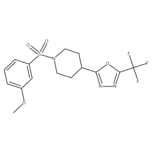 2-(1-((3-Methoxyphenyl)sulfonyl)piperidin-4-yl)-5-(trifluoromethyl)-1,3,4-oxadiazole Structure