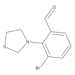 3-Bromo-2-(thiazolidin-3-yl)benzaldehyde结构式