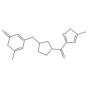 6-methyl-4-((1-(5-methylisoxazole-3-carbonyl)pyrrolidin-3-yl)oxy)-2H-pyran-2-one Structure