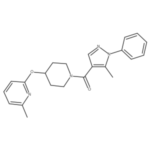 (5-methyl-1-phenyl-1H-pyrazol-4-yl)(4-((6-methylpyridin-2-yl)oxy)piperidin-1-yl)methanone Structure