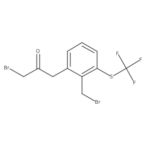 1-Bromo-3-(2-(bromomethyl)-3-(trifluoromethylthio)phenyl)propan-2-one结构式