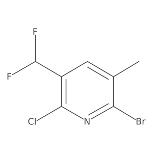 2-Bromo-6-chloro-5-(difluoromethyl)-3-methylpyridine Structure