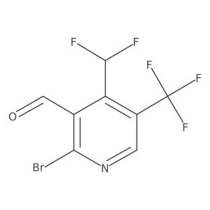 2-Bromo-4-(difluoromethyl)-5-(trifluoromethyl)nicotinaldehyde结构式