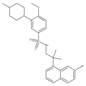 N-[2-(7-bromonaphthalen-1-yl)-2-methylpropyl]-4-methoxy-3-(4-methylpiperazin-1-yl)benzenesulfonamide结构式