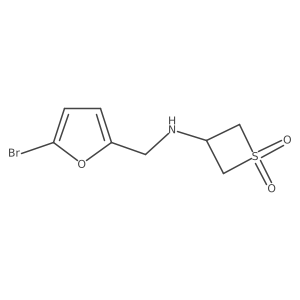 3-{[(5-Bromofuran-2-yl)methyl]amino}-1lambda6-thietane-1,1-dione Structure