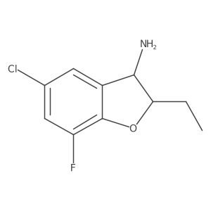 5-Chloro-2-ethyl-7-fluoro-2,3-dihydro-1-benzofuran-3-amine结构式