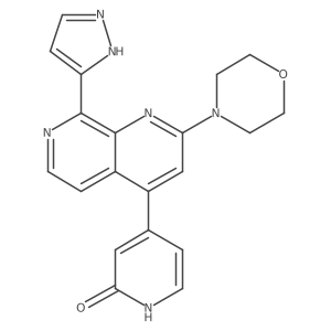 4-[2-(4-Morpholinyl)-8-(1H-pyrazol-3-yl)-1,7-naphthyridin-4-yl]-2(1h)-pyridinone Structure