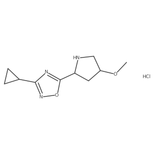 3-Cyclopropyl-5-(4-methoxypyrrolidin-2-yl)-1,2,4-oxadiazole hydrochloride结构式