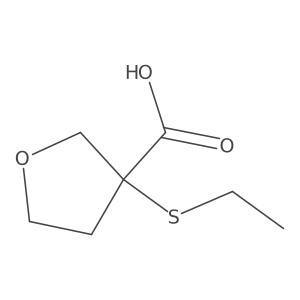 3-(Ethylsulfanyl)oxolane-3-carboxylic acid结构式