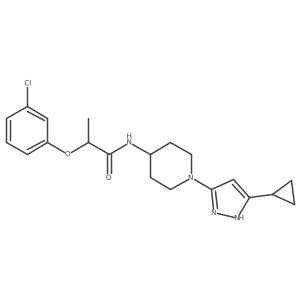 2-(3-chlorophenoxy)-N-[1-(5-cyclopropyl-1H-pyrazol-3-yl)piperidin-4-yl]propanamide Structure