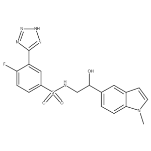 4-fluoro-N-(2-hydroxy-2-(1-methyl-1H-indol-5-yl)ethyl)-3-(1H-tetrazol-5-yl)benzenesulfonamide Structure