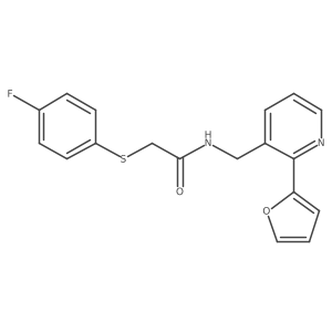 2-((4-fluorophenyl)thio)-N-((2-(furan-2-yl)pyridin-3-yl)methyl)acetamide结构式