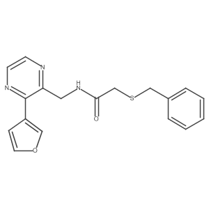 2-(benzylthio)-N-((3-(furan-3-yl)pyrazin-2-yl)methyl)acetamide结构式