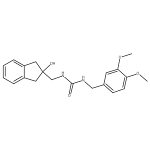 1-(3,4-dimethoxybenzyl)-3-((2-hydroxy-2,3-dihydro-1H-inden-2-yl)methyl)urea Structure