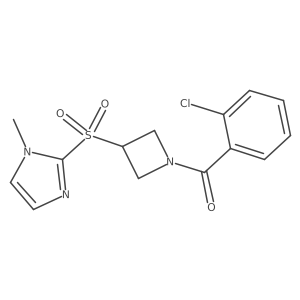 (2-chlorophenyl)(3-((1-methyl-1H-imidazol-2-yl)sulfonyl)azetidin-1-yl)methanone Structure