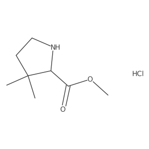 Methyl 3,3-dimethylpyrrolidine-2-carboxylate hydrochloride结构式