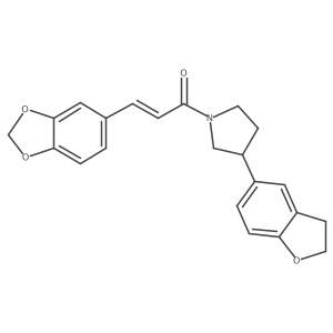 (2E)-3-(2H-1,3-benzodioxol-5-yl)-1-[3-(2,3-dihydro-1-benzofuran-5-yl)pyrrolidin-1-yl]prop-2-en-1-one Structure