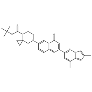 tert-Butyl 7-(2-(2,8-dimethylimidazo[1,2-b]pyridazin-6-yl)-4-oxo-4H-pyrido[1,2-a]pyrimidin-7-yl)-4,7-diazaspiro[2.5]octane-4-carboxylate结构式