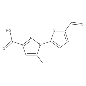 1-(5-formylfuran-2-yl)-5-methyl-1H-pyrazole-3-carboxylic acid Structure
