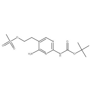 2-(4-Amino-2-((tert-butoxycarbonyl)amino)pyrimidin-5-yl)ethyl methanesulfonate Structure