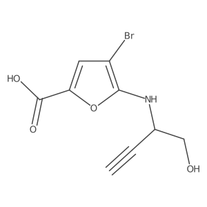 4-Bromo-5-[(1-hydroxybut-3-yn-2-yl)amino]furan-2-carboxylic acid结构式