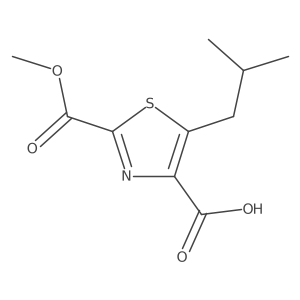 2-(Methoxycarbonyl)-5-(2-methylpropyl)-1,3-thiazole-4-carboxylic acid结构式