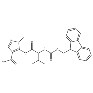 5-[(2R)-2-({[(9H-fluoren-9-yl)methoxy]carbonyl}amino)-3-methylbutanamido]-1-methyl-1H-pyrazole-4-carboxylic acid Structure
