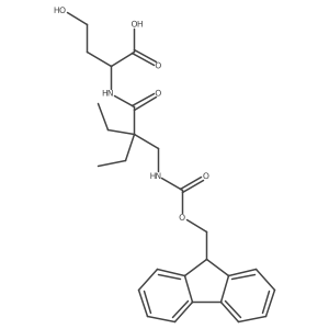 (2R)-2-{2-ethyl-2-[({[(9H-fluoren-9-yl)methoxy]carbonyl}amino)methyl]butanamido}-4-hydroxybutanoic acid结构式
