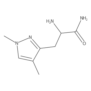 2-amino-3-(1,4-dimethyl-1H-pyrazol-3-yl)propanamide结构式